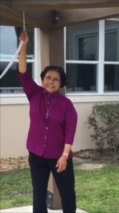 S. Elizabeth ringing bell during Covid